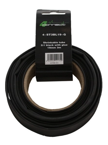 Tub termocontractabil negru Four Connect 4-ST3BL19-G, 19 MM, 3 Metri