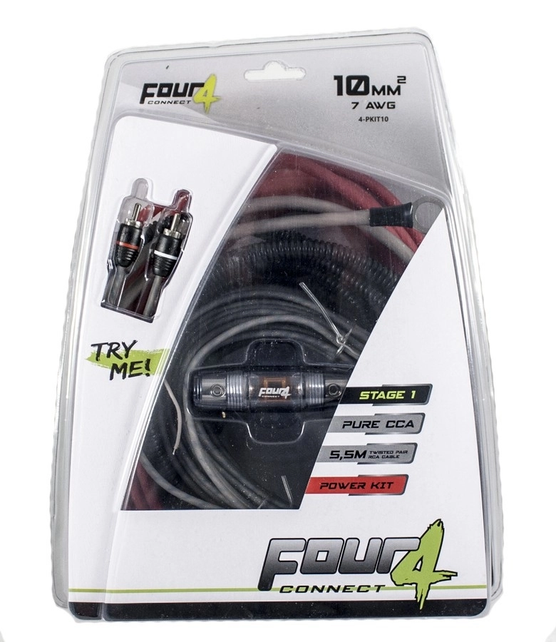 Kit cablu alimentare Four Connect,4-PKIT10, Stage1, 8 AWG (10 mm2)